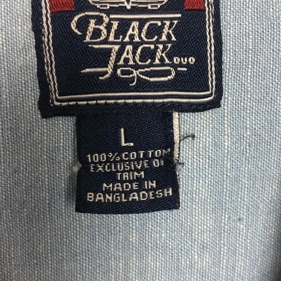 BLACK JACK CAUSAL BUTTON DOWN TEE SHIRT | … - Picture 3 of 3